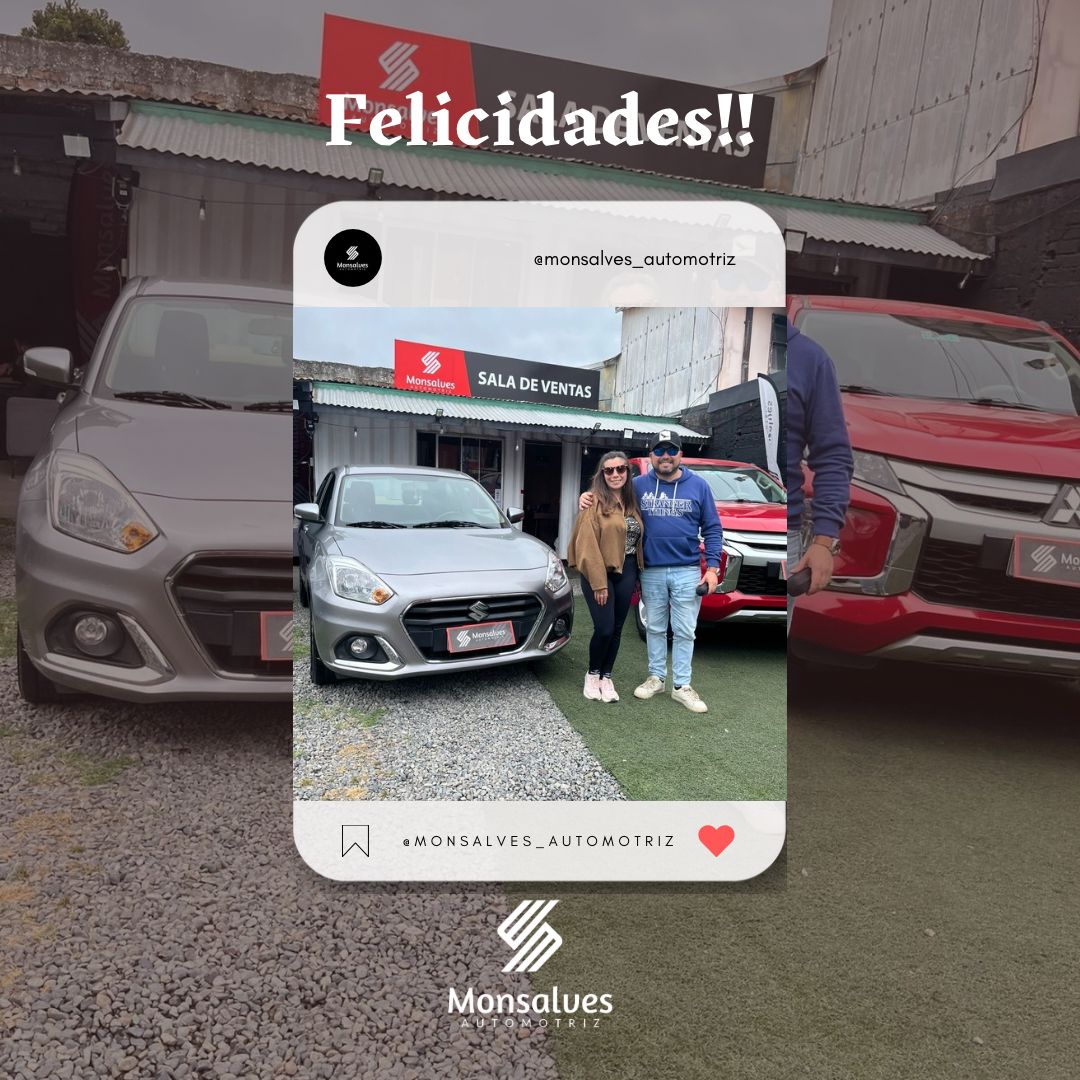 🎉 ¡Felicidades Natalie! 🎉 Hoy te llevaste a casa un Suzuki Dzire 2023, un compañero fiel, económico y perfecto para cada nueva aventura que comiences. 🙌💙 En Monsalves Automotriz nos encanta ser parte de estos momentos especiales, y ver tu sonrisa al recibir tu nuevo Dzire nos recuerda por qué hacemos lo que hacemos. ✨ ¡Que disfrutes cada kilómetro y cada viaje que te espera! Gracias por confiar en nosotros.
